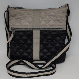 Oliver Thomas Quilted Crossbody Bag in Black and Gray